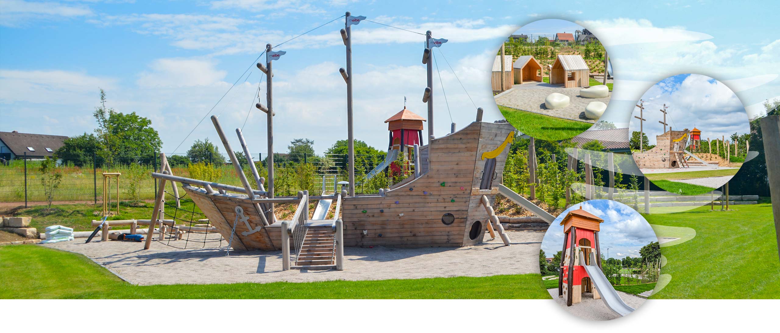 Unser Garten mit großem, großem Spielgelände im Sportkindergarten Wirbelwind in 74722 Buchen (Odenwald) 